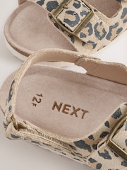 Tan Brown Leopard Print - Touch and Close Corkbed Sandals - صورة 5 من 6