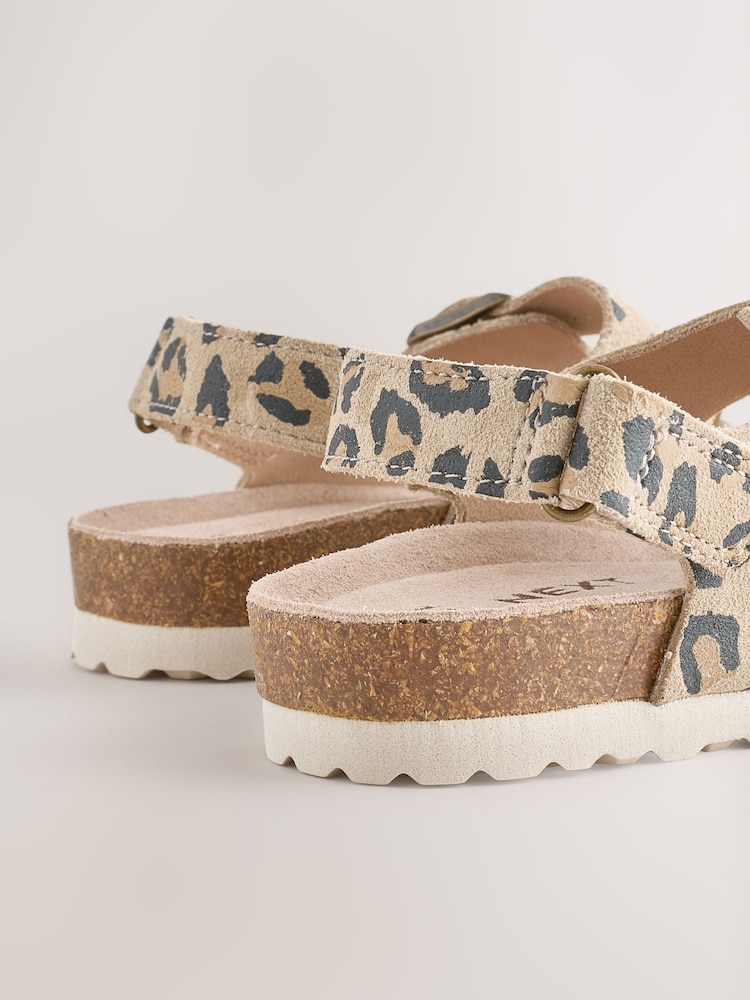 Tan Brown Leopard Print - Touch and Close Corkbed Sandals - صورة 6 من 6