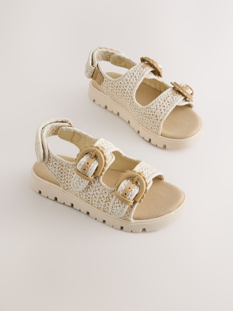 Rafie neutră - Touch and Close Corkbed Sandals - Imaginea 1 din 5 Rafie neutră - Touch and Close Corkbed Sandals - Imaginea 1 din 5