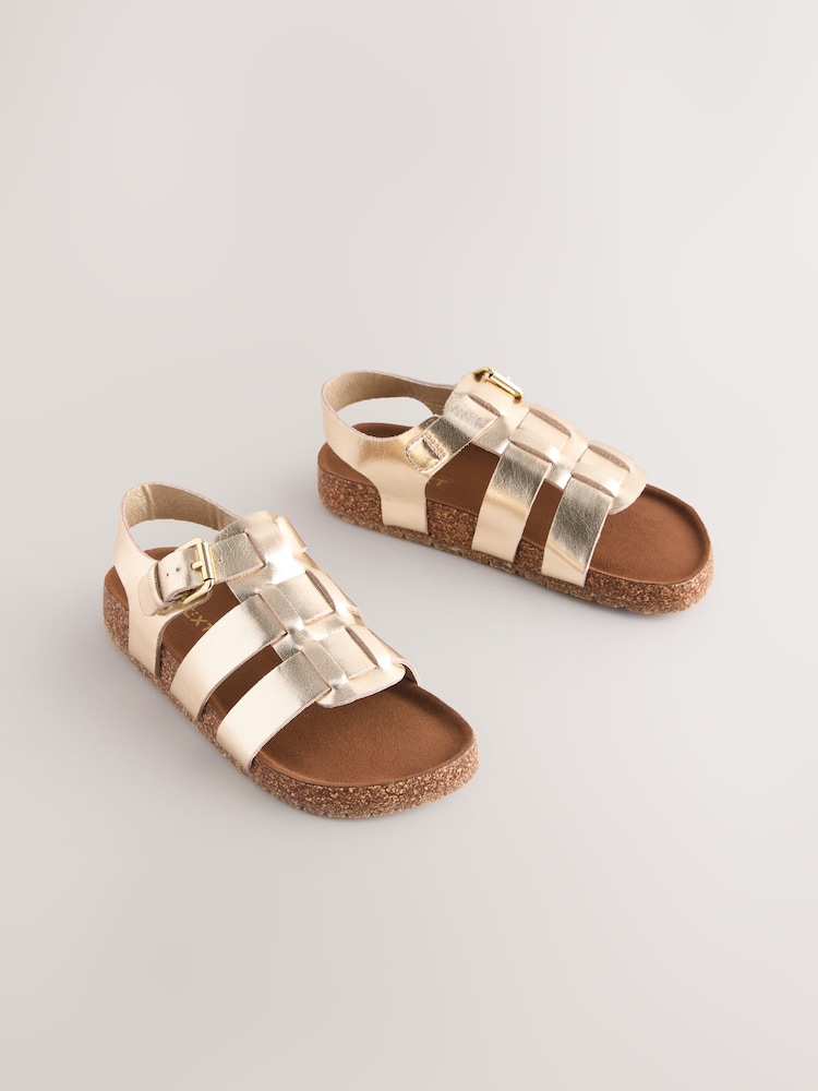 זהב - סנדלי דייגים מעור - תמונה 1 מתוך 5