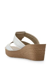 Branco - Pavers Extra Cushioned Slip On Wedge Mules - Imagem 3 de 5