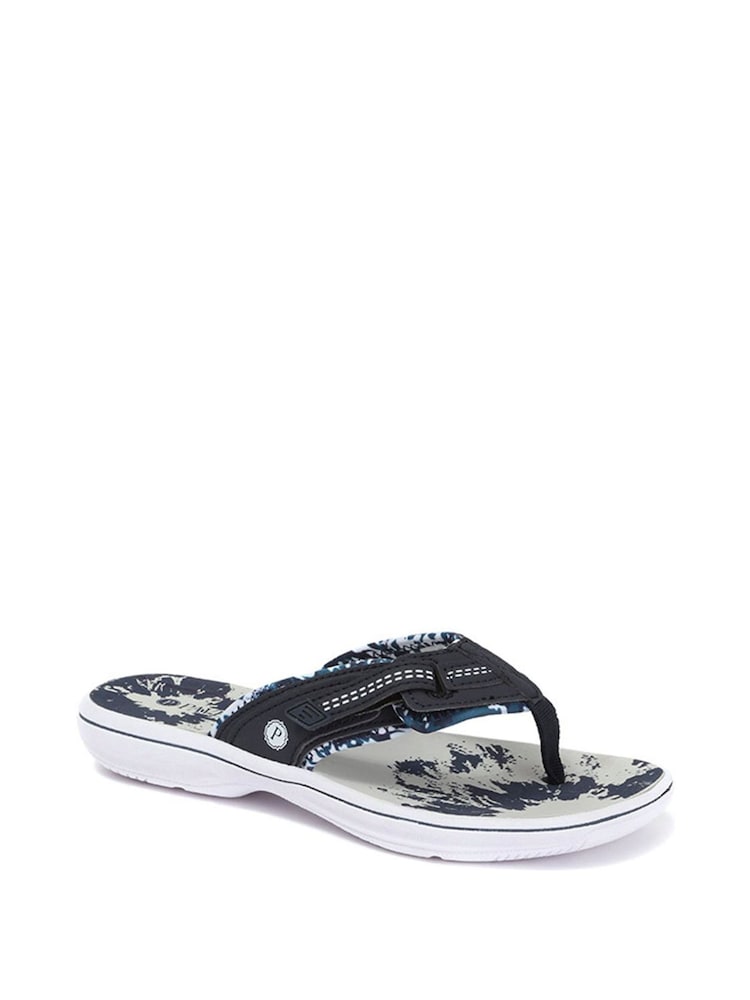 Pavers Blue Touch-Fastening Toe Post Sandals - Image 2 of 5