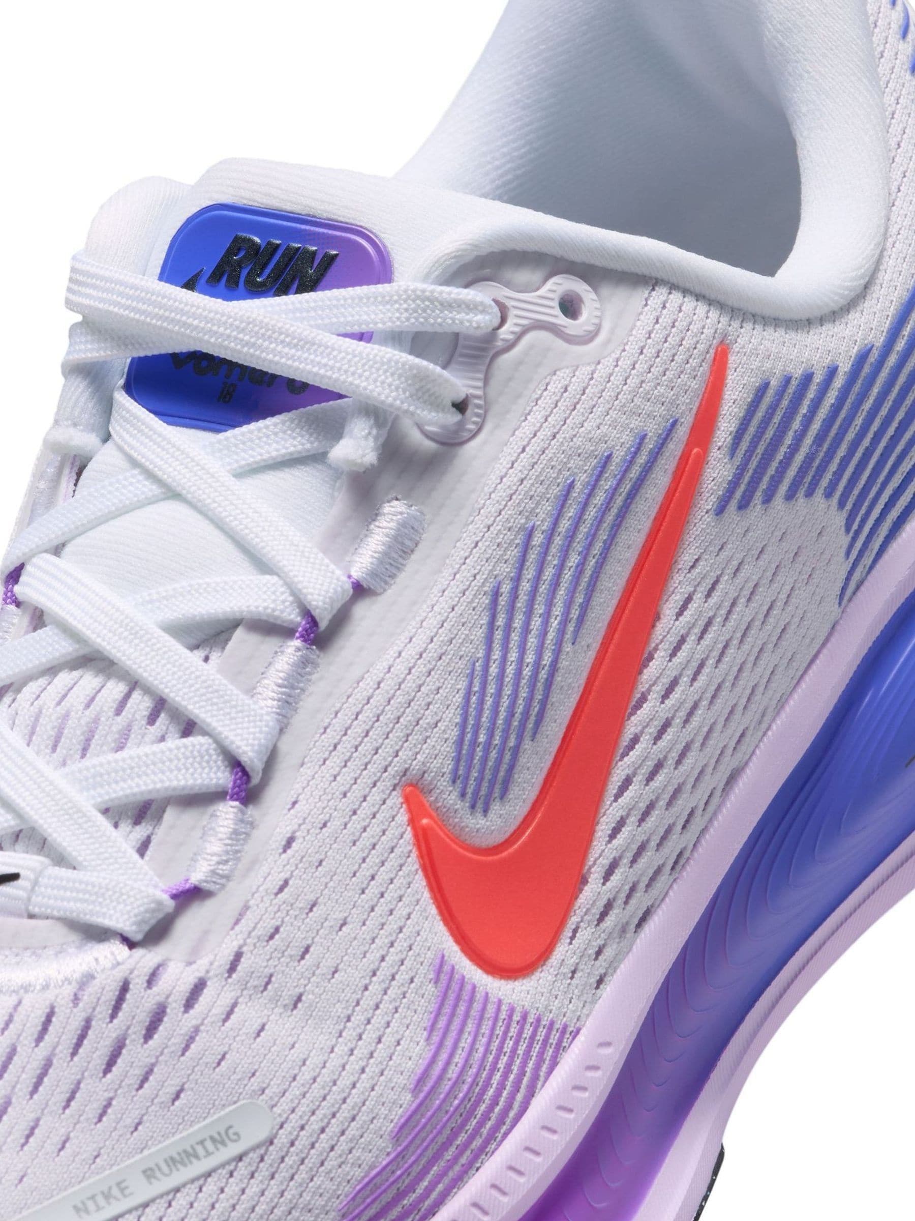 Buy Nike White/Purple Youth Vomero 18 Road Running Trainers from
