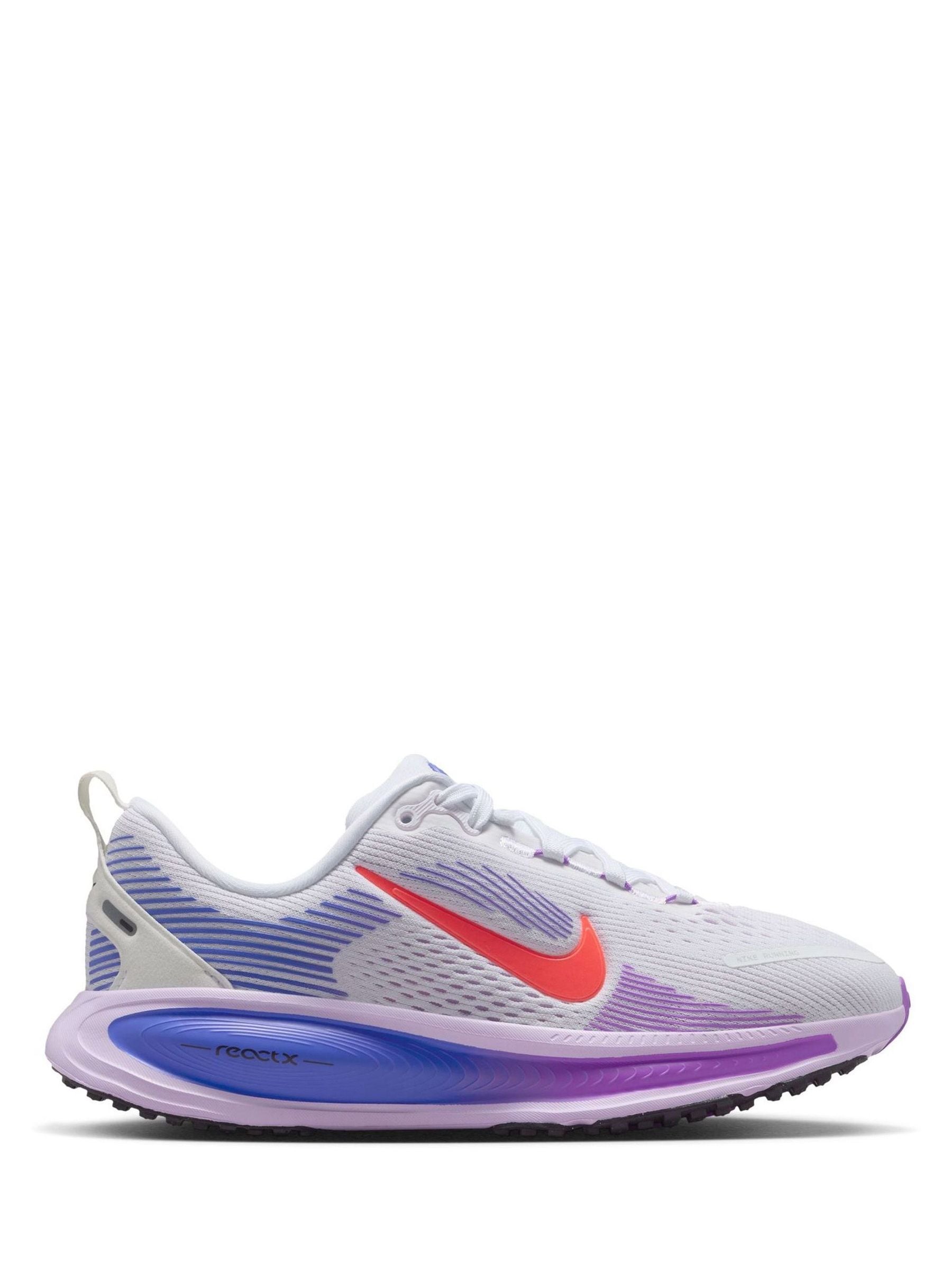 Buy Nike White/Purple Youth Vomero 18 Road Running Trainers from