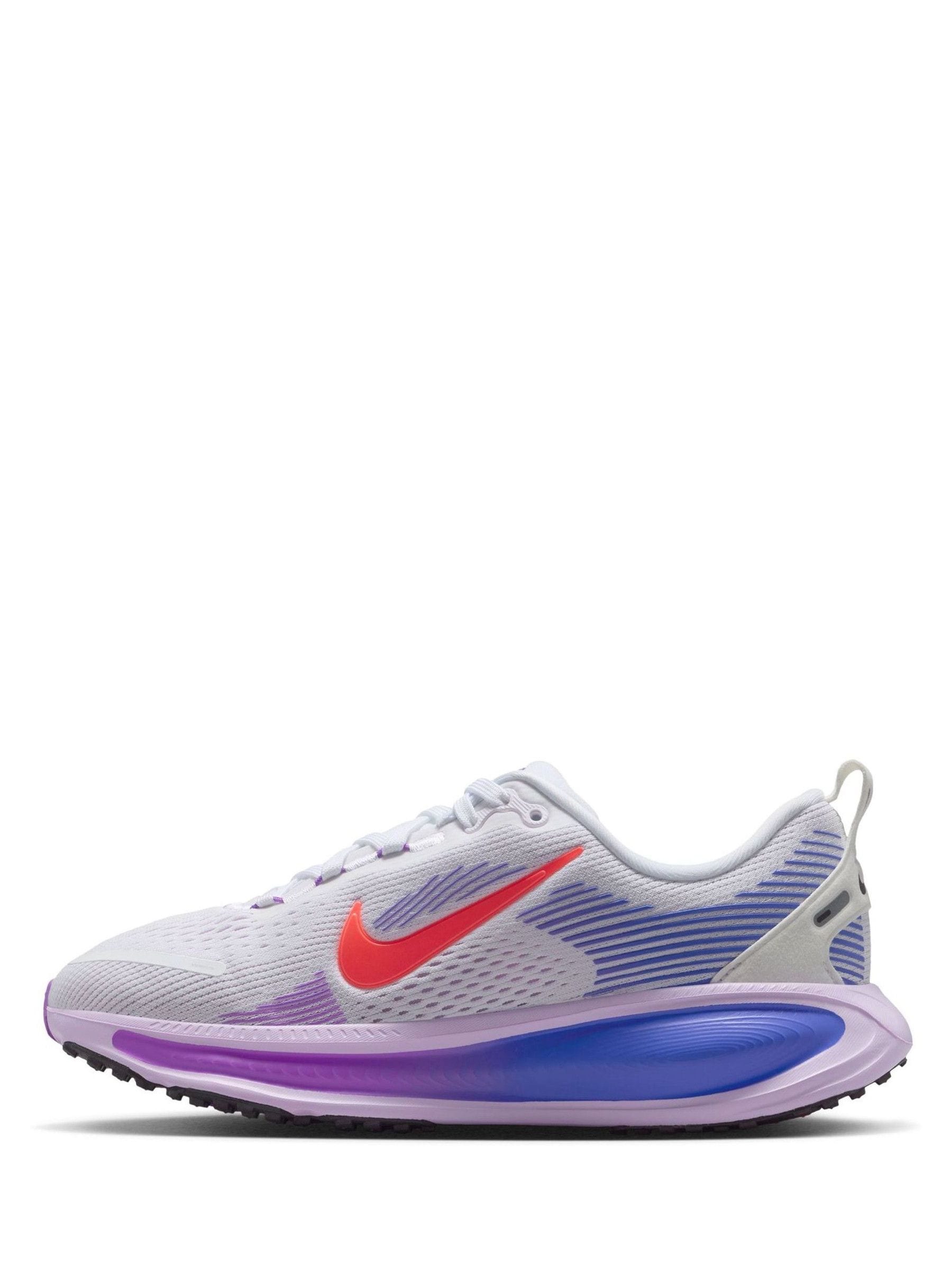 Buy Nike White/Purple Youth Vomero 18 Road Running Trainers from