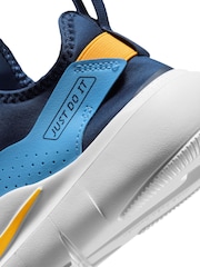 Nike Navy Blue and Yellow Youth Flex Runner 4 Trainers - Image 11 of 11