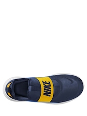 Nike Navy Blue and Yellow Youth Flex Runner 4 Trainers - Image 8 of 11