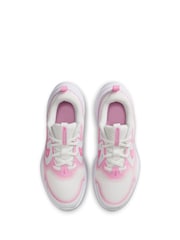 Nike White/Pink Youth Cosmic Running Trainers - Image 9 of 11