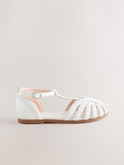 أبيض - صندل Fisherman بتصميم مضفر - Image 2 of 5