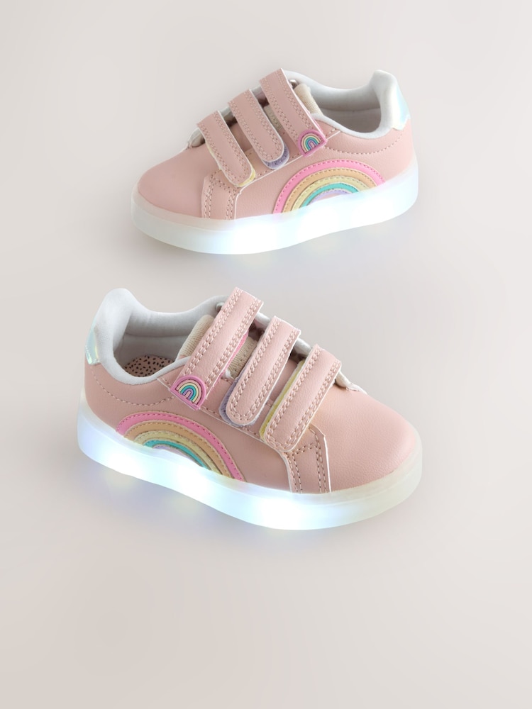 Pink Touch Fastening Light Up Trainers - Image 1 of 6