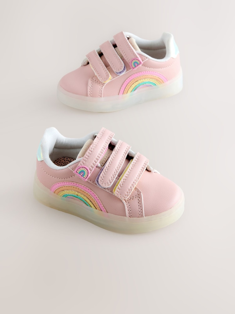 Pink Touch Fastening Light Up Trainers - Image 2 of 6