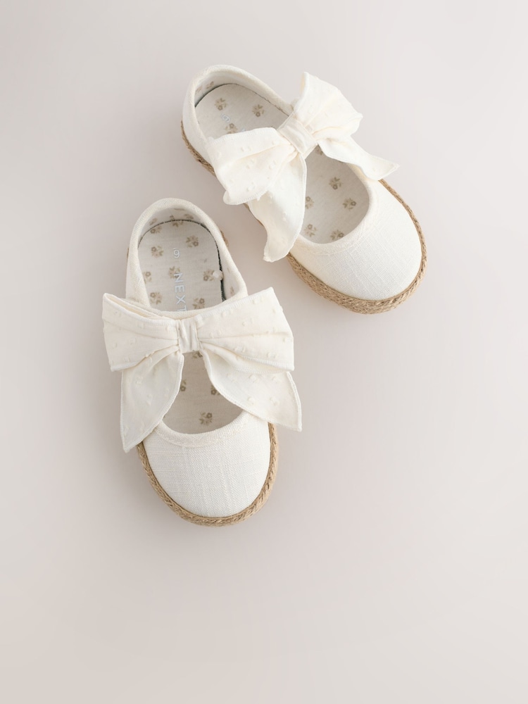 White Bow Espadrille Shoes - Image 2 of 5 White Bow Espadrille Shoes - Image 2 of 5