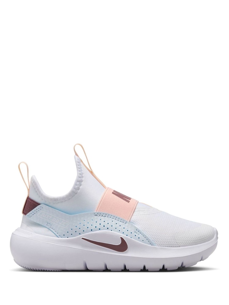 Nike White Peach Junior Flex Runner 4 Trainers - Image 1 of 11 Nike White Peach Junior Flex Runner 4 Trainers - Image 1 of 11