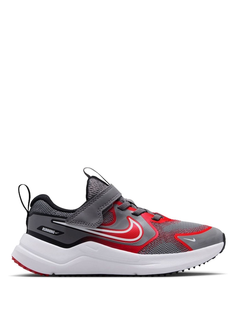 Nike Grey Red Junior Cosmic Running Trainers - Image 1 of 11