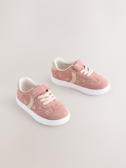 Roz floral - Ghete sport cu scai și șireturi elastice - Imaginea 1 din 5