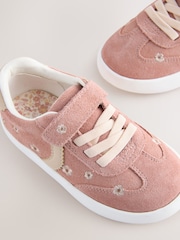 Roz floral - Ghete sport cu scai și șireturi elastice - Imaginea 3 din 5