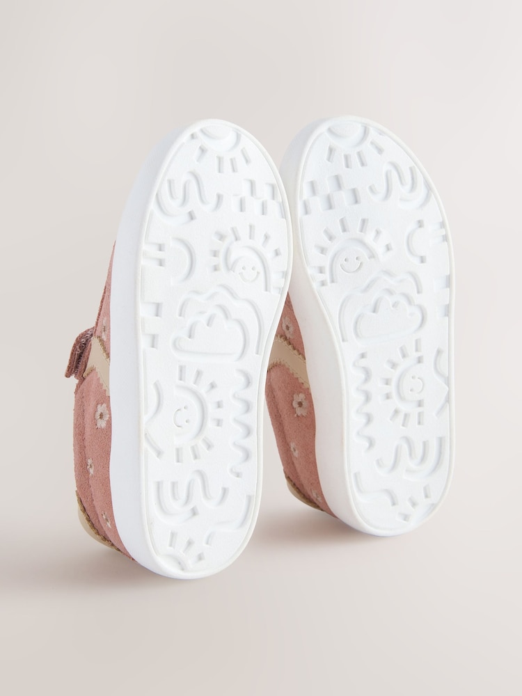 Roz floral - Ghete sport cu scai și șireturi elastice - Imaginea 5 din 5