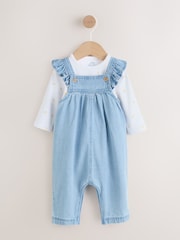 Denim Baby Dungarees and Long Sleeve Bodysuit Set 2 Piece (0mths-3yrs) - Image 1 of 9