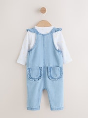 Denim Baby Dungarees and Long Sleeve Bodysuit Set 2 Piece (0mths-3yrs) - Image 2 of 9