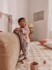 Cream/Pink Bows Baby Dungarees and Bodysuit Set 2 Piece (0mths-3yrs) - Image 2 of 4