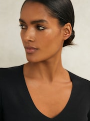 Reiss Black Maeve Atelier Knitted Silk-Blend Top - Image 3 of 5