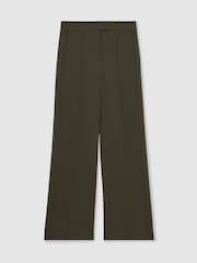 Reiss Khaki Soliel Atelier Crepe Wide-Leg Trousers - Image 2 of 8