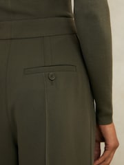 Reiss Khaki Soliel Atelier Crepe Wide-Leg Trousers - Image 5 of 8