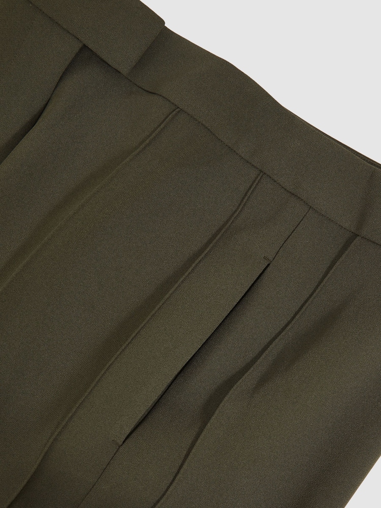 Reiss Khaki Soliel Atelier Crepe Wide-Leg Trousers - Image 8 of 8 Reiss Khaki Soliel Atelier Crepe Wide-Leg Trousers - Image 8 of 8