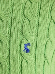 Joules Classic Green Cotton Cable Knit Jumper - Image 5 of 8