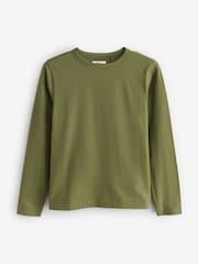 Khaki Green/Ecru Basic Long Sleeve T-Shirts 2 Pack - Image 2 of 3