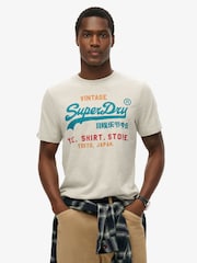 Superdry Cream Vintage Logo Cali T-Shirt - Image 1 of 6