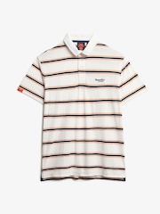 Superdry White Lightweight Stripe Jersey Polo Top - Image 5 of 7