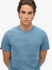 Superdry Blue Workwear Embossed Relaxed T-Shirt - Image 4 of 6