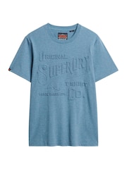 Superdry Blue Workwear Embossed Relaxed T-Shirt - Image 6 of 6