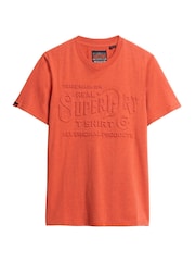 Superdry Orange Workwear Embossed Relaxed T-Shirt - Image 6 of 7