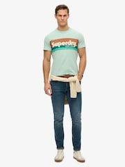 Superdry Green Terrain Logo Stripe Relaxed T-Shirt - Image 3 of 6