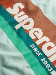Superdry Green Terrain Logo Stripe Relaxed T-Shirt - Image 6 of 6