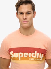 Superdry Pink Terrain Logo Stripe Relaxed T-Shirt - Image 4 of 7
