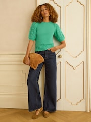 Love & Roses Green Short Sleeve Knitted Jumper - Image 3 of 4