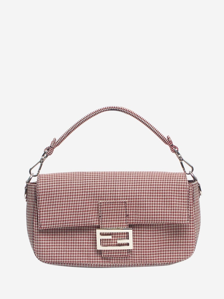 Sign of the Times Red Houndstooth Baguette Shoulder Bag - Image 1 of 10