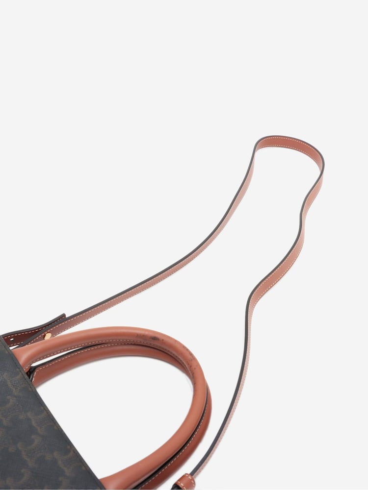 Sign of the Times Celine Triomphe Vertical Cabas Brown Tote Bag - Image 8 of 8