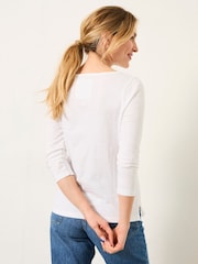 FatFace Quinn Jade Green/White 2 Pack 3/4 Sleeve T Shirt - Image 3 of 6