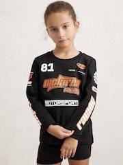 Reiss Black Oval Unisex Fit McLaren F1 Team Cotton Logo T-Shirt - Image 1 of 7