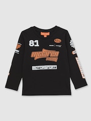 Reiss Black Oval Unisex Fit McLaren F1 Team Cotton Logo T-Shirt - Image 2 of 7