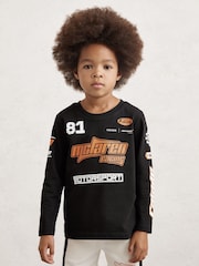 Reiss Black Oval Unisex Fit McLaren F1 Team Cotton Logo T-Shirt - Image 5 of 7