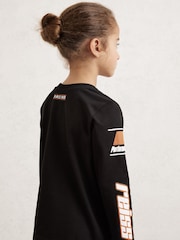 Reiss Black Oval Unisex Fit McLaren F1 Team Cotton Logo T-Shirt - Image 6 of 7