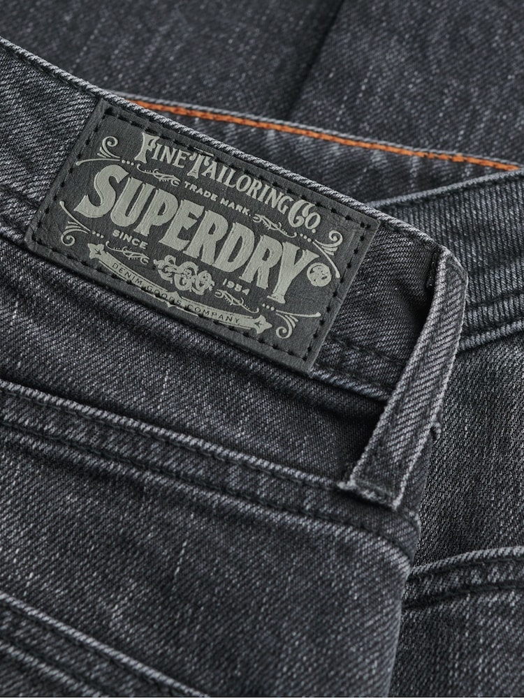 Superdry Black Cotton Mid Rise Slim Jeans - Image 8 of 8 Superdry Black Cotton Mid Rise Slim Jeans - Image 8 of 8
