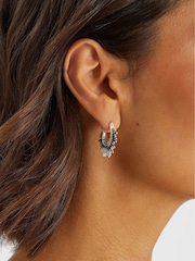 Accessorize Silver Tone Sun Ray Hoop Earrings - Image 2 of 2