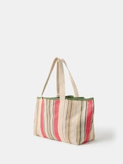 Accessorize Natural Stripe Canvas Tote Bag - Image 1 of 2