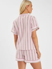 Accessorize Pink Stripe Seersucker Short Pyjamas Set - Image 2 of 4